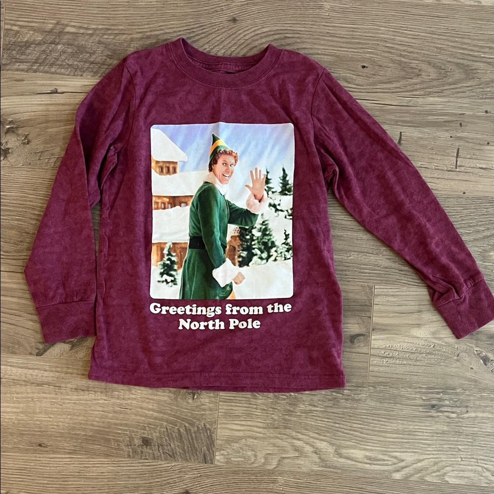 ELF Burgundy North Pole Long Sleeve Tee